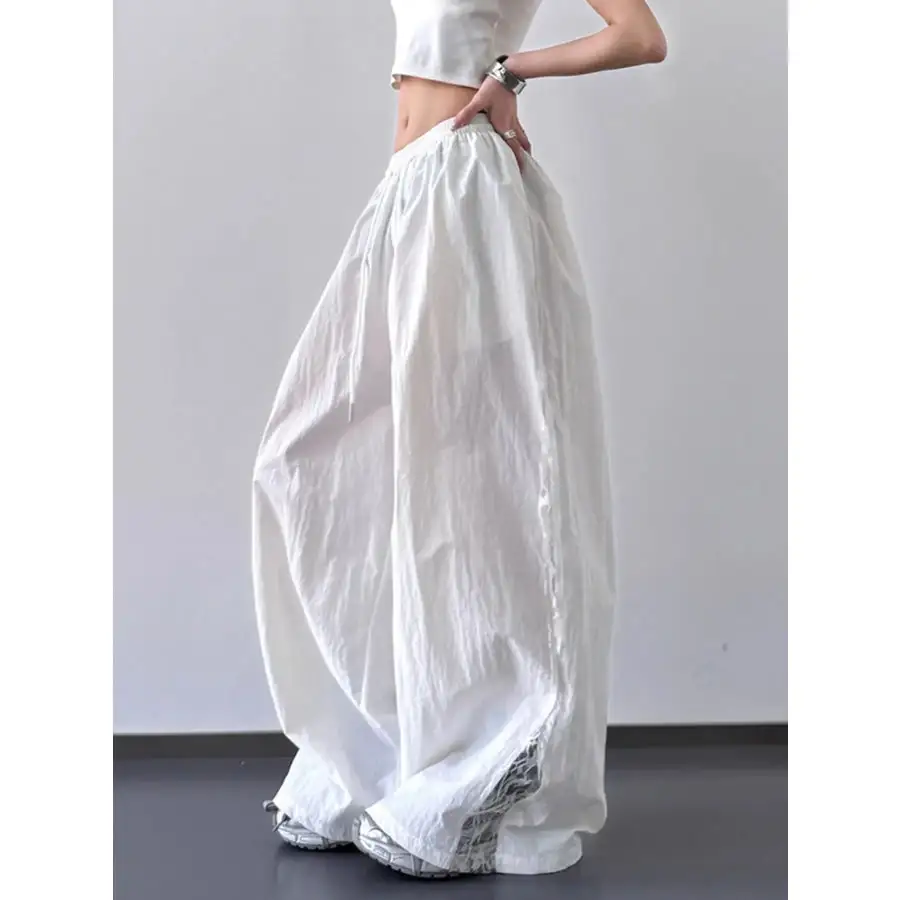 Flowy Elastic Waist Wide Leg Pants