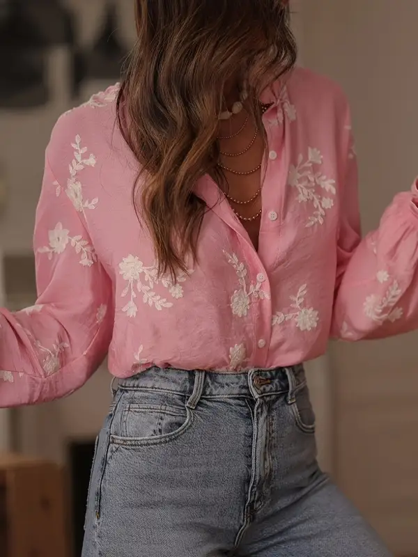 Embroidered Button Down Shirt