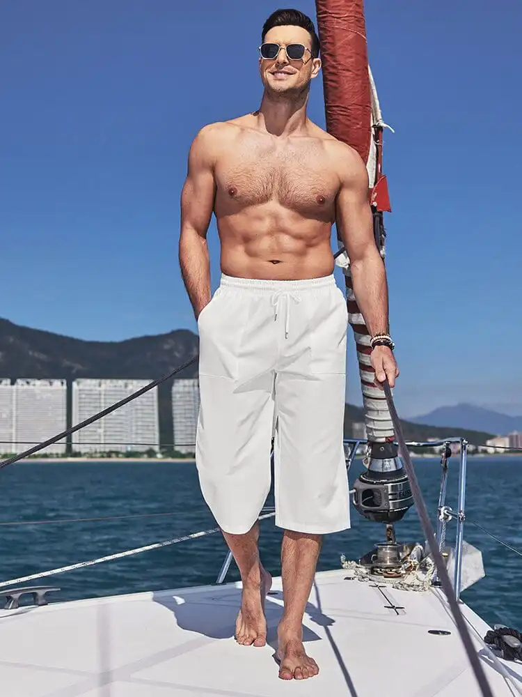 Casual Linen Beach Yoga Shorts