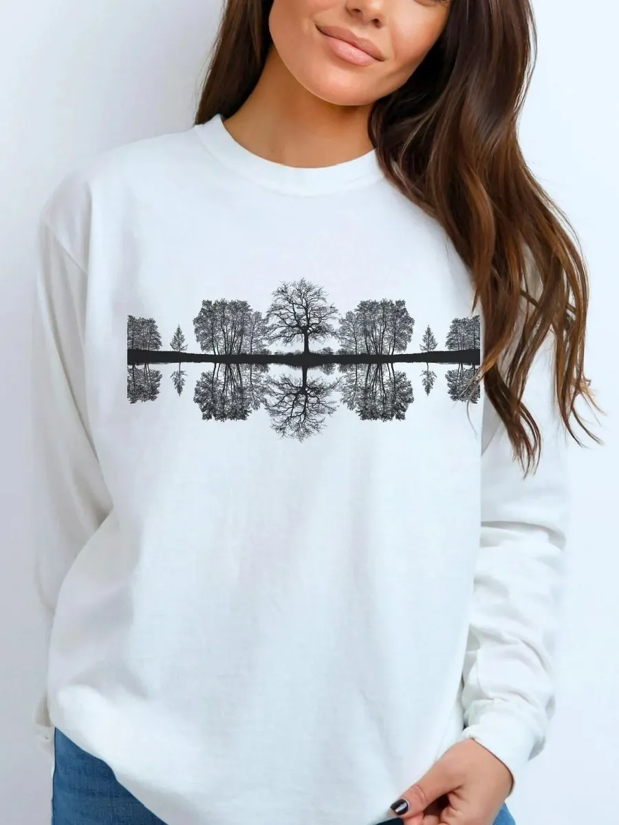 Lake Reflection Tree T-Shirt