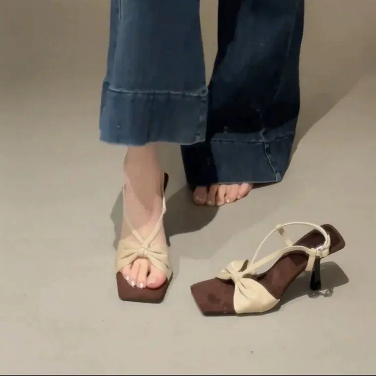 Bow Detail Open Toe Sandals