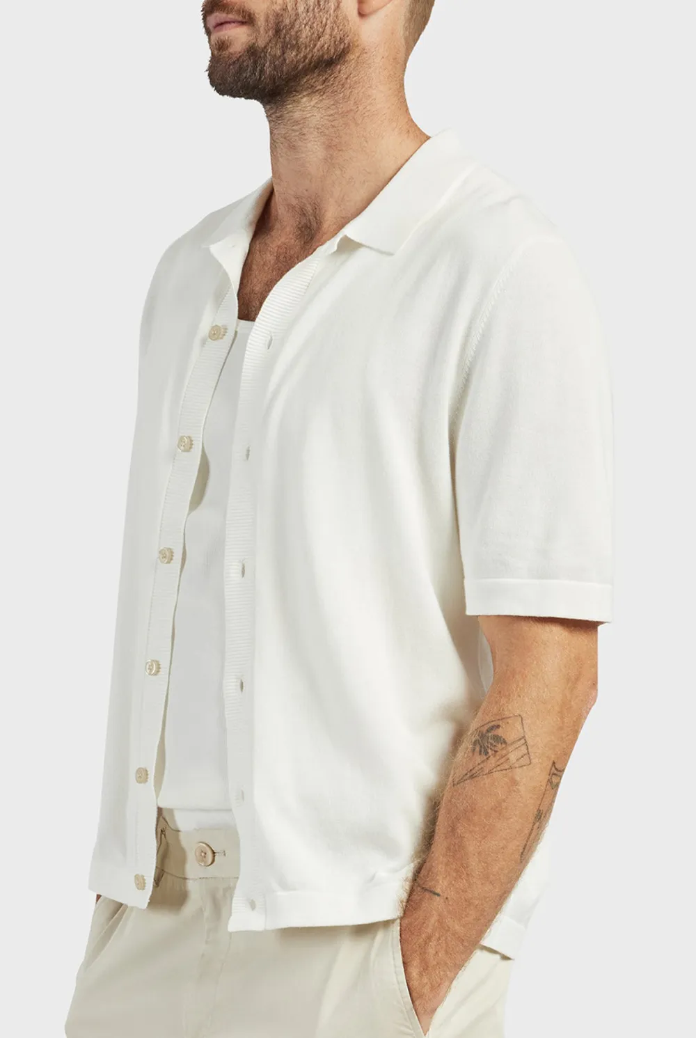 Jackson Knit SS Shirt- Winter white