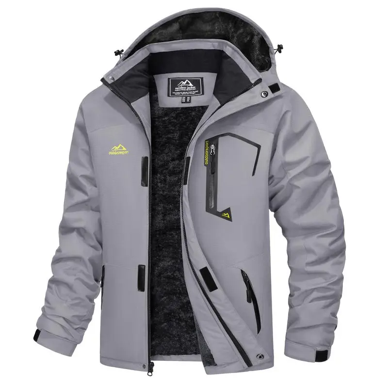 Men's Winter Coats Waterproof Ski Snow Jacket Warm Fleece Jacket Parka Raincoats With Multi-Pockets