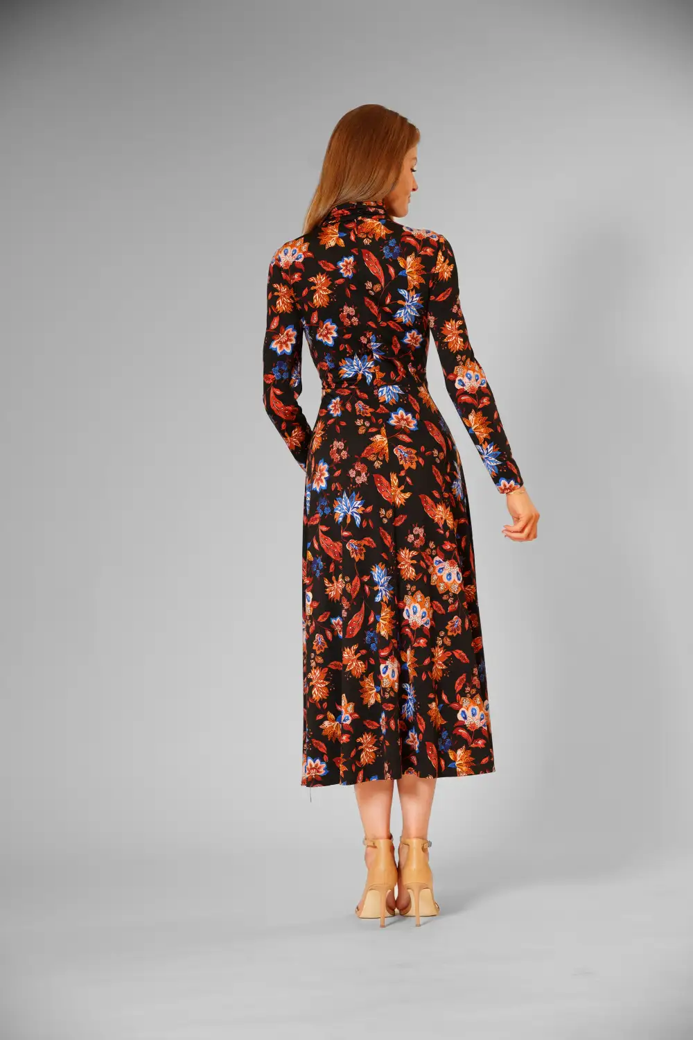 High Collar Long Sleeve Dress