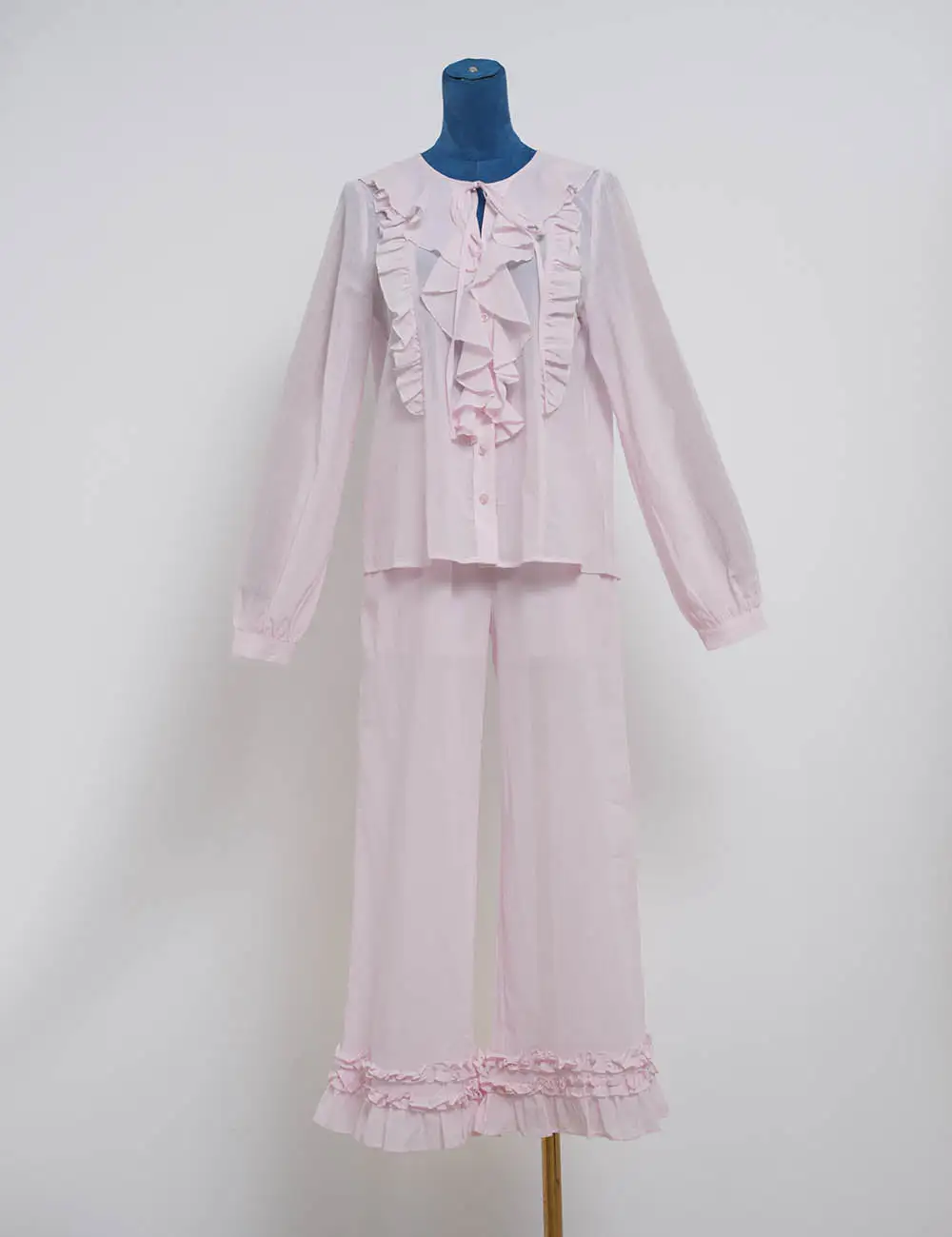 Casual Elastic Waist Ruffle Hem Wide Leg Pants