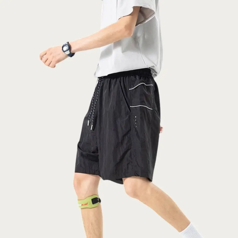 Drawstring Side-Pocket Lightweight Men's Athletic Shorts