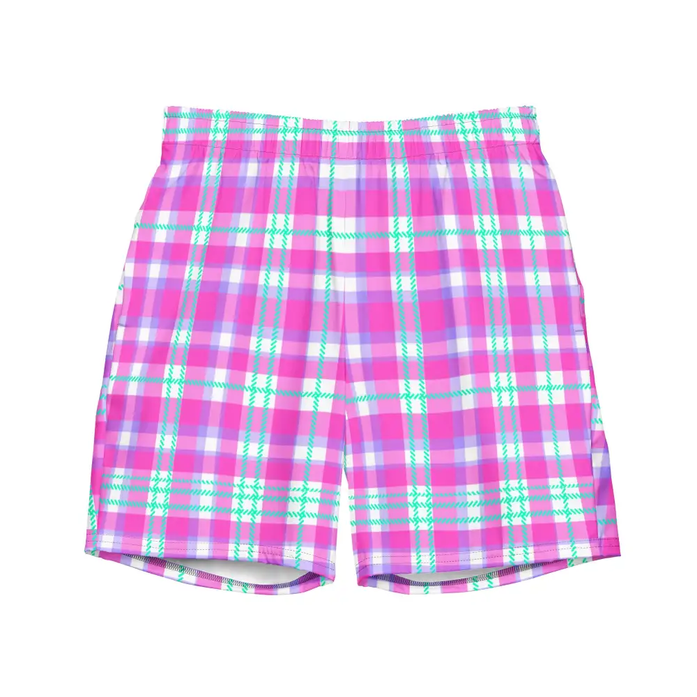 Quick Dry Checkered Swim Trunks