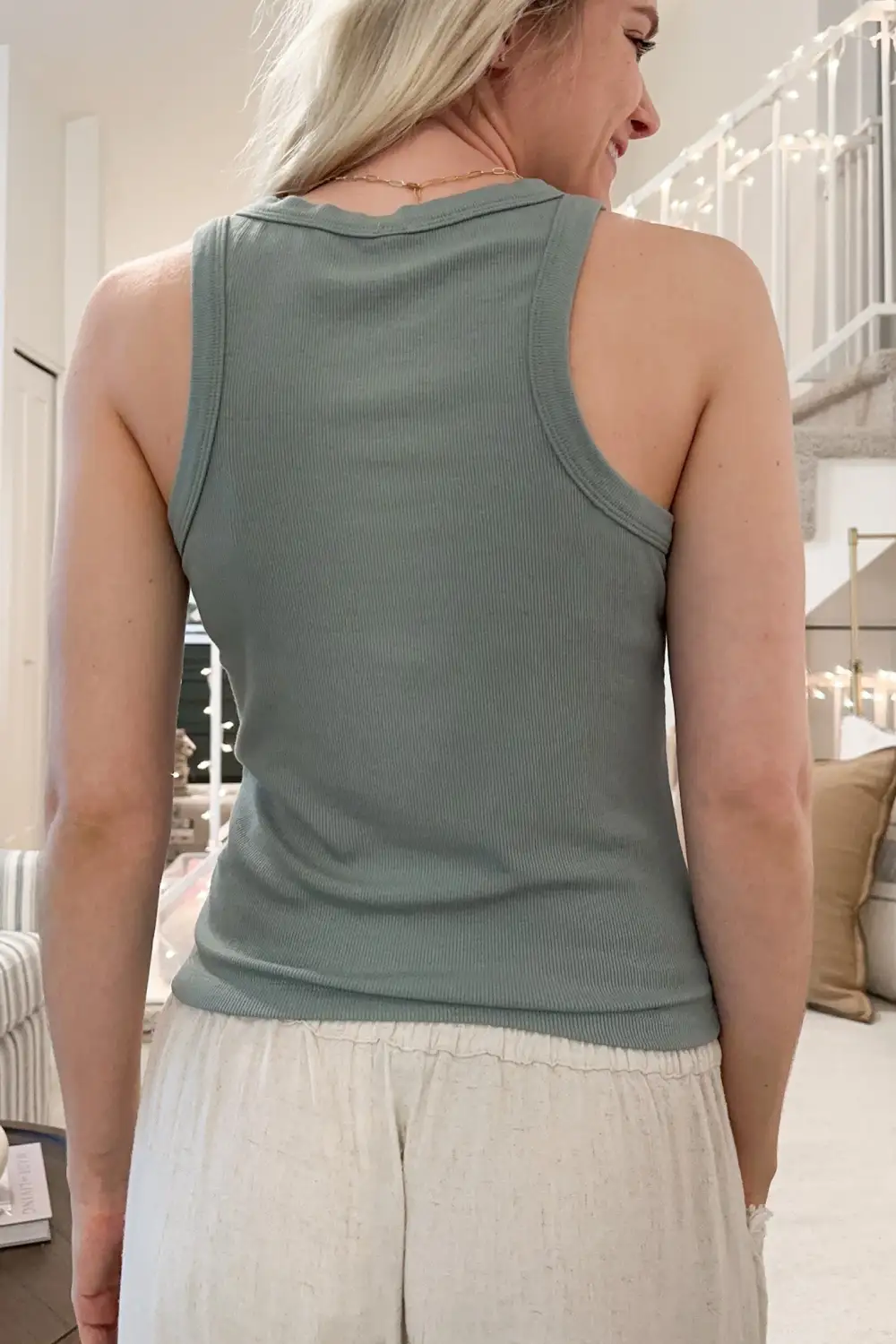 Gentle Fit Ribbed Knit Tank Top