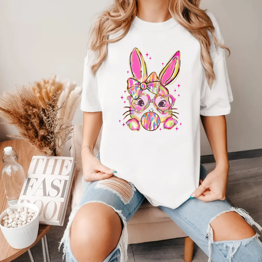 Pink Love Rabbit Blowing Bubbles Tee
