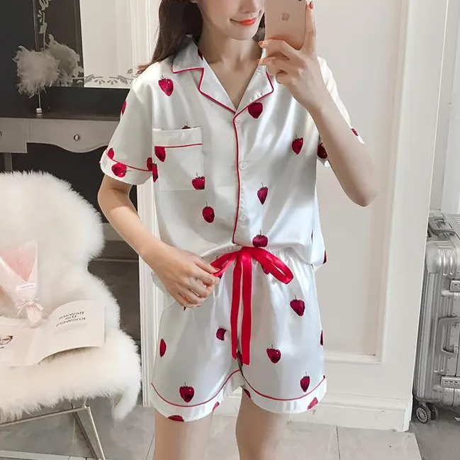 Strawberry Sweetness Silky Sleep Set