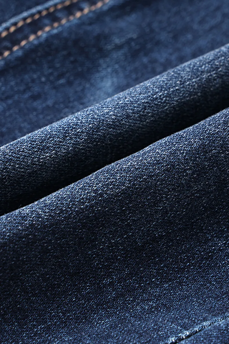 Mid Waist Wash Straight Leg Jeans