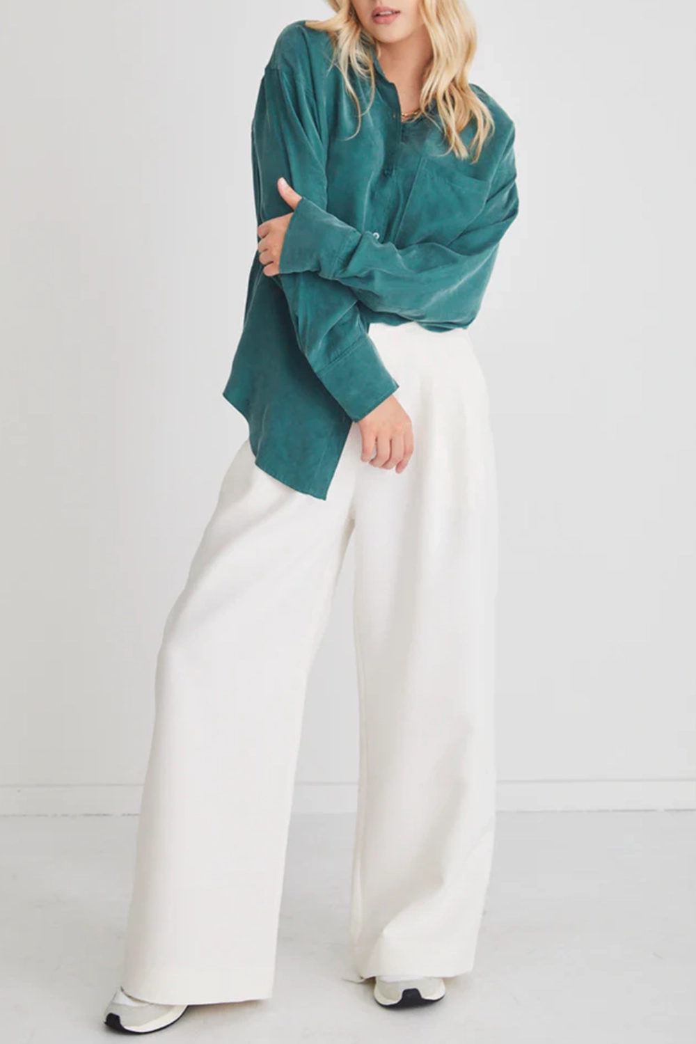 Forest Cupro Oversized Long - Sleeve Shirt