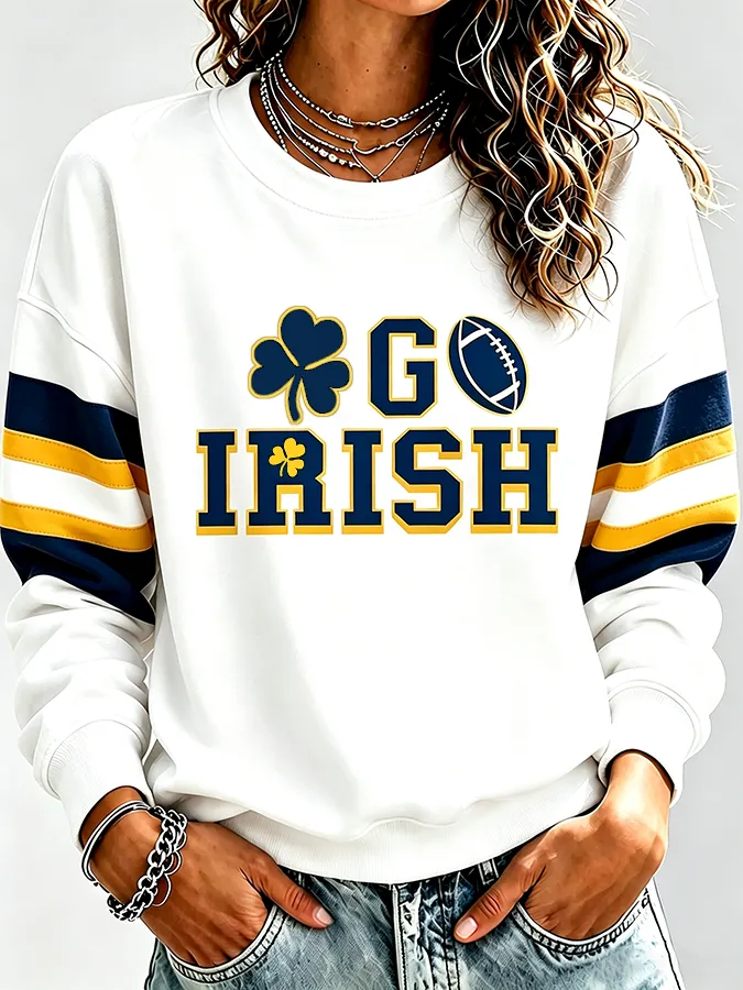 Women'S Retro Rugby Round Neck Sports Shirt