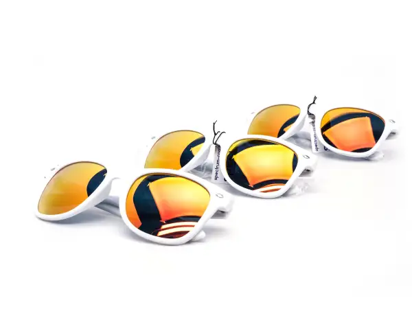 12-Pack All-White Modern Square Mirror Sunglasses