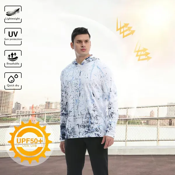 🎁🔥Men's Swim & Outdoor UPF 50+ Sun Shirt ,Lightweight SPF 50 UV Protection Hoodie