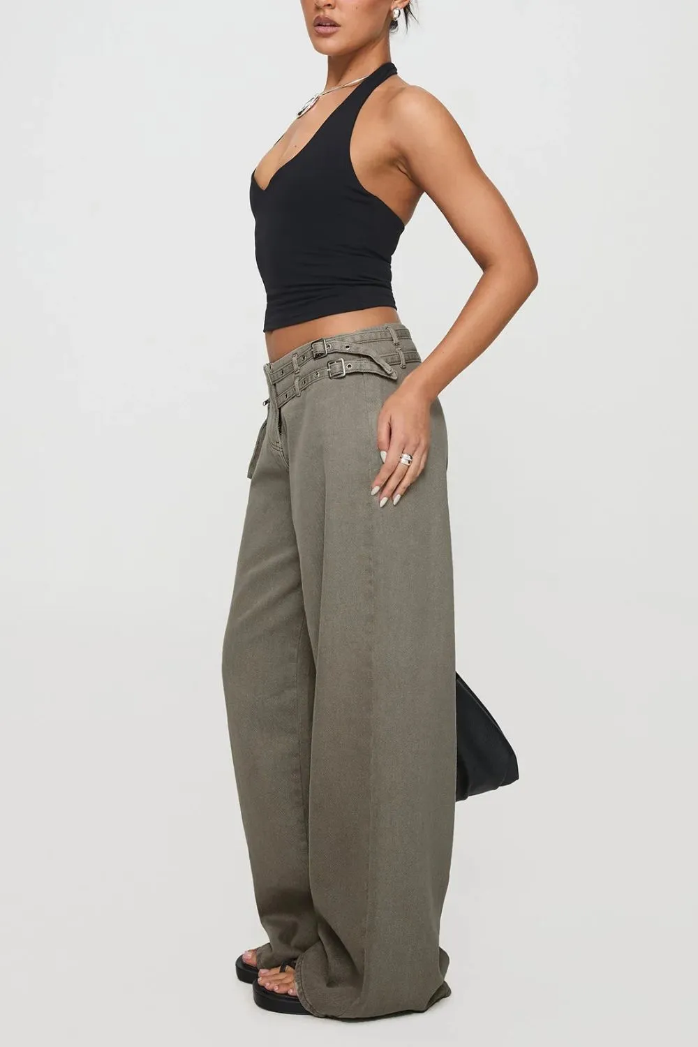 Pocket Detail Tiered Denim Jeans