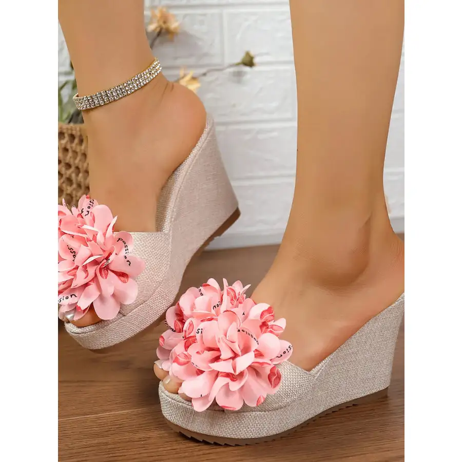 Embellished Platform Wedge Sandals