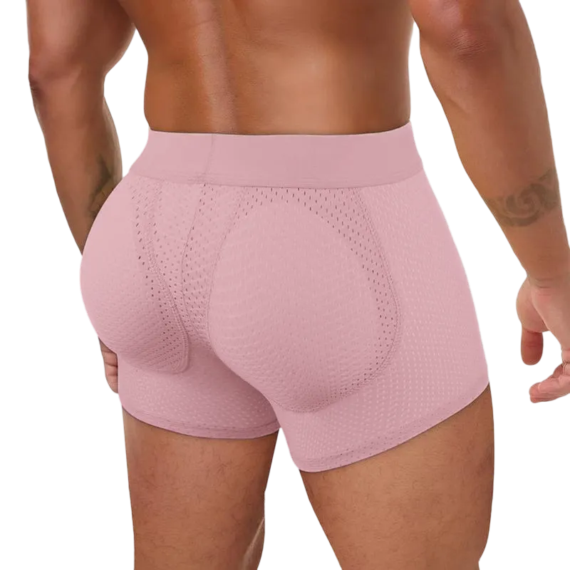 Men’s Padded Shaping Boxer Briefs – Lightweight, Breathable, Removable Lift Pads