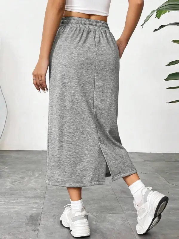 Fine Drawstring Pocket Detail Skirt