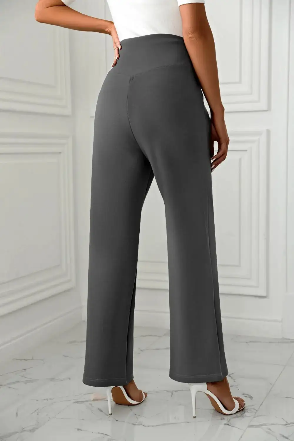 Flowy High Waist Straight Leg Pants
