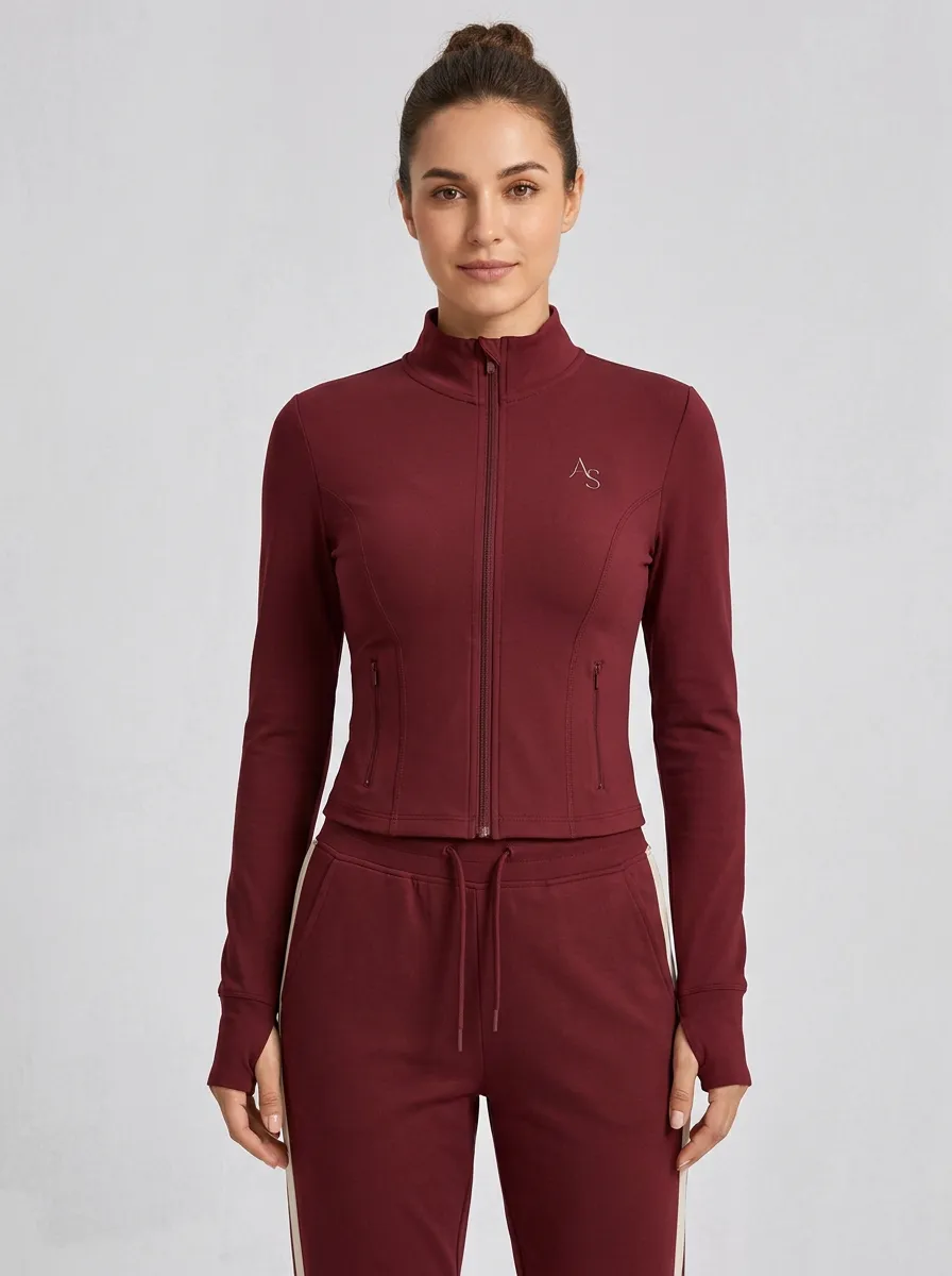 Women's Sage Green Side-Stripe Zip-Up Jacket & Jogger Set