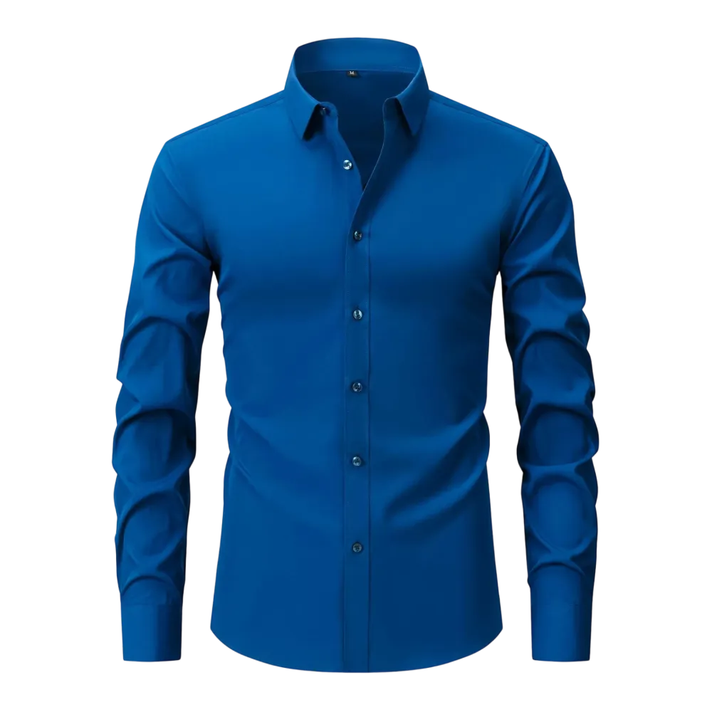 Four-Sided Elastic Natural Button Men'S Large Size Shirt Free Of Ironing And Anti-Wrinkle Business