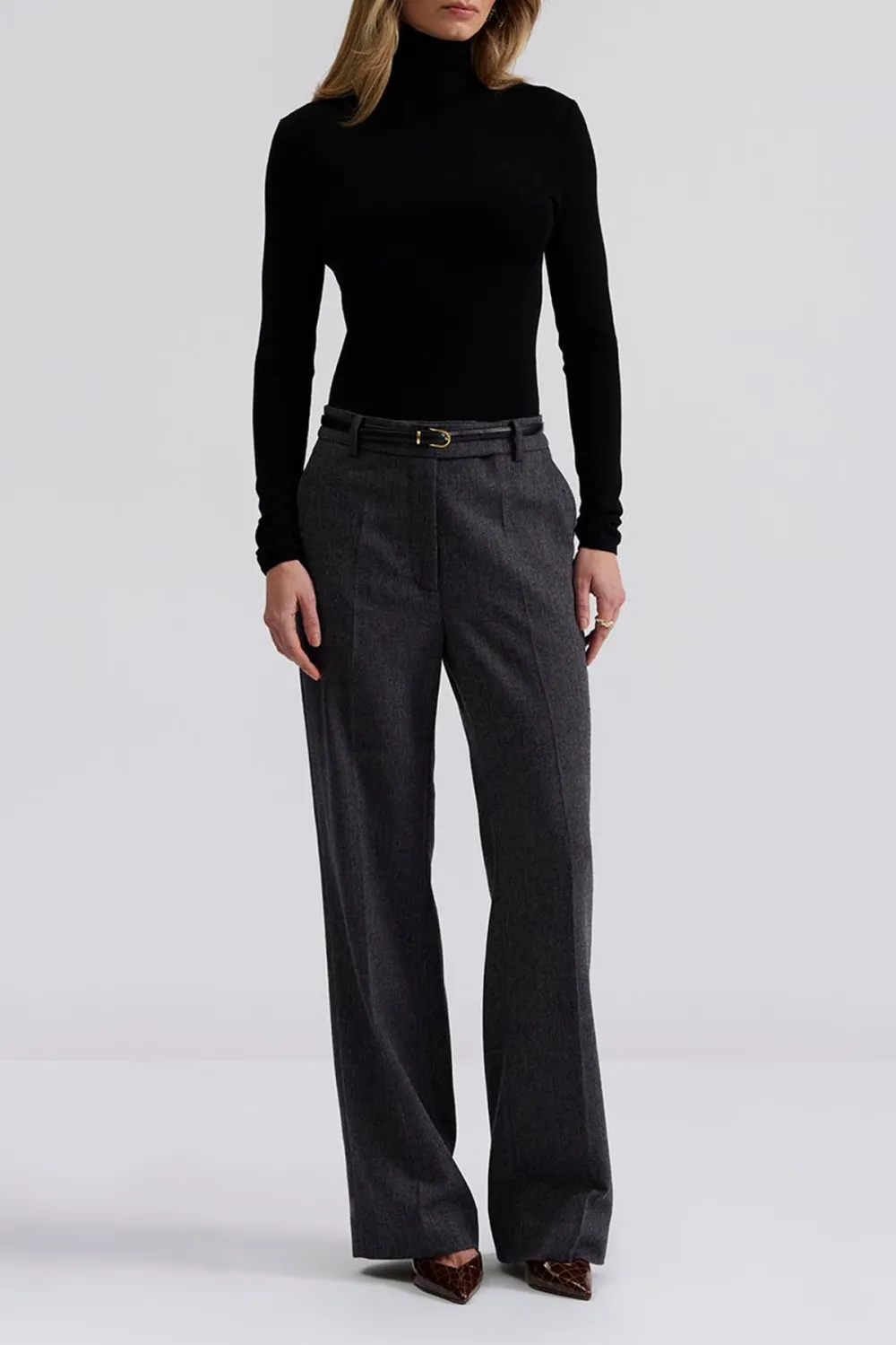 High Rise Straight Leg Trousers