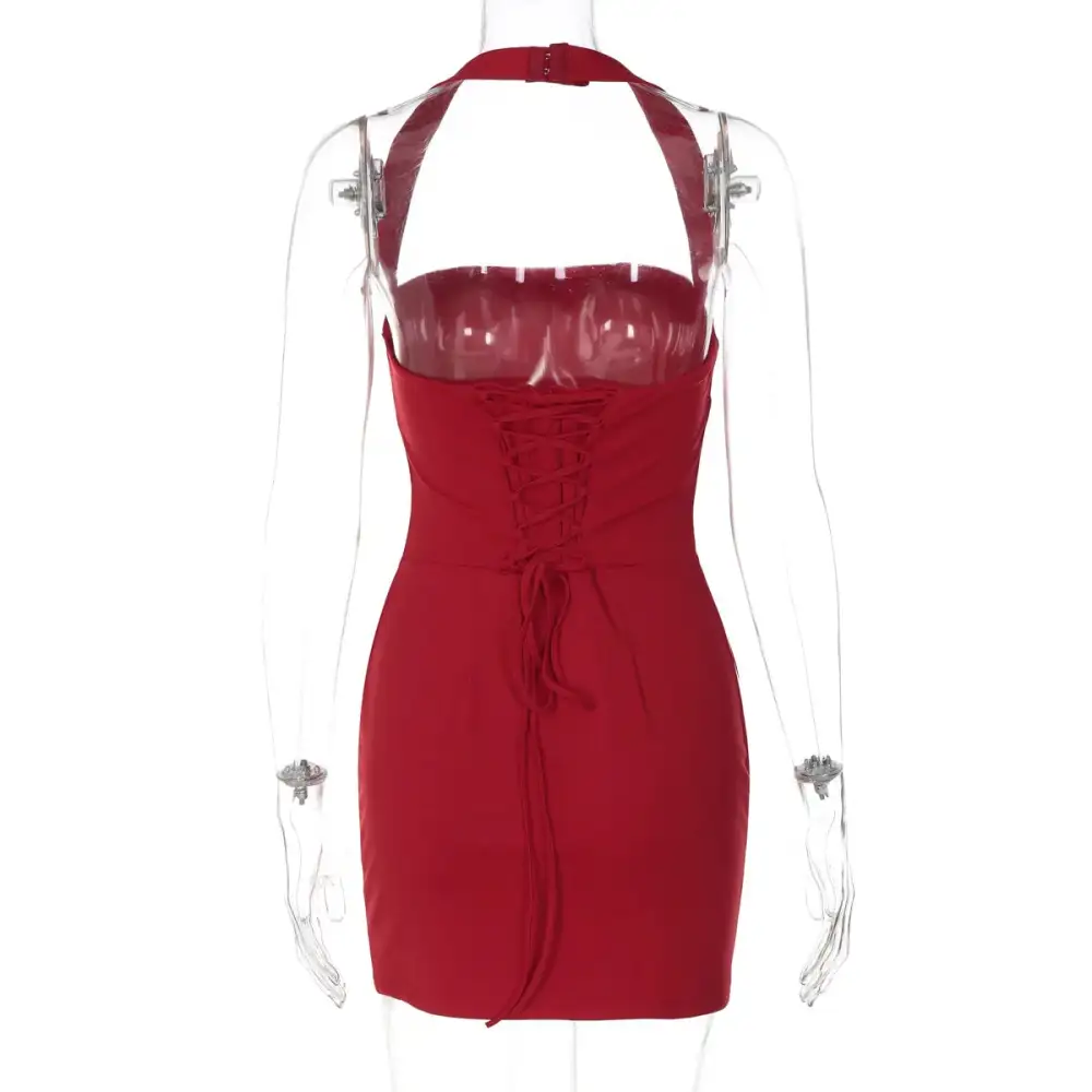 Bodycon Halter Neck Mini Dress