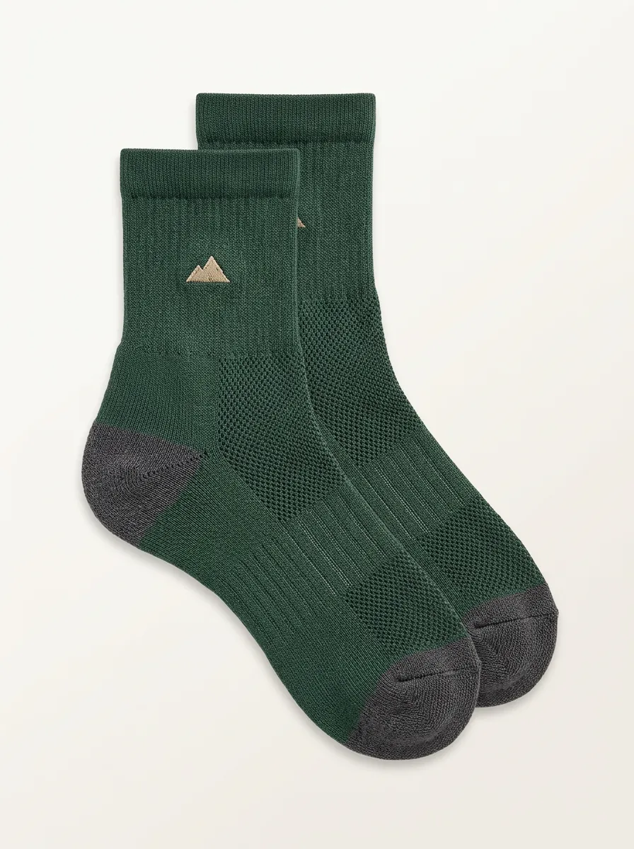 Mountain Socks with Embroidered and Printed Art