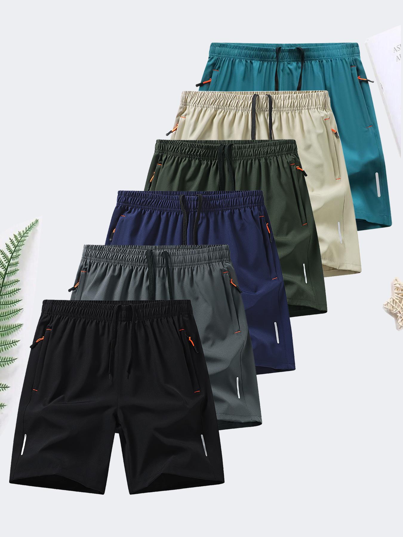 men’s zipper pocket shorts – summer ice silk beach shorts