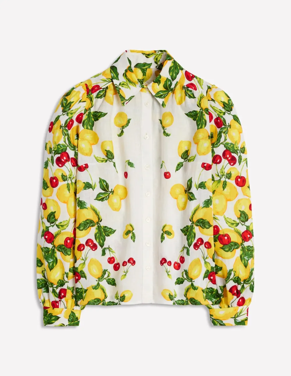 Placement Print Linen Shirt