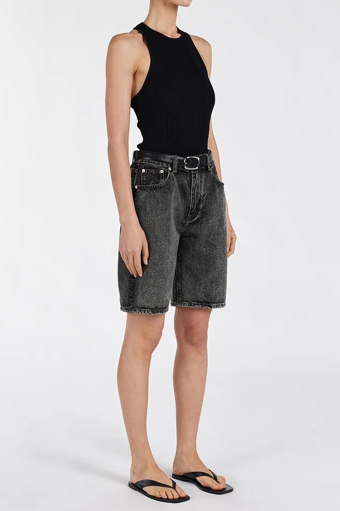 CREAM BERMUDA DENIM SHORT