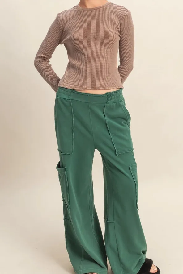 Roomy Relaxed Utility Casual Pants