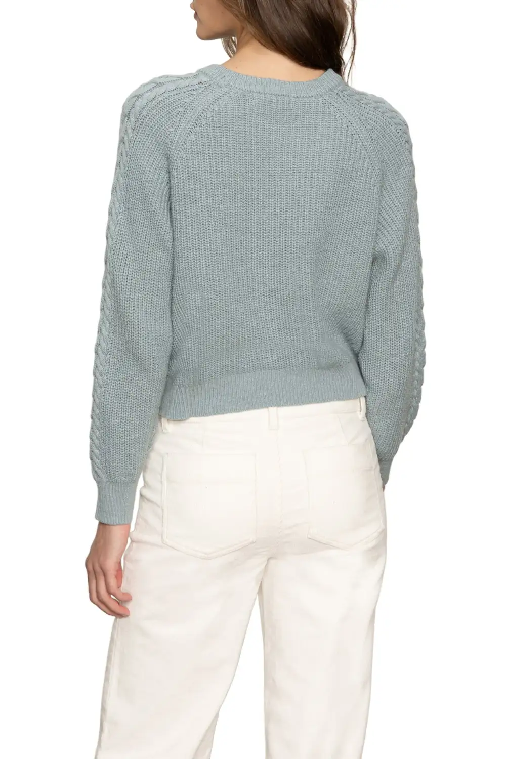 Cable Knit Ribbed Relaxed Pullover Sweater