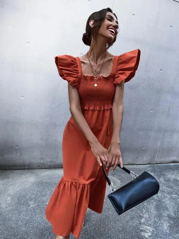 Women Solid Backless Bow Fitted Dress