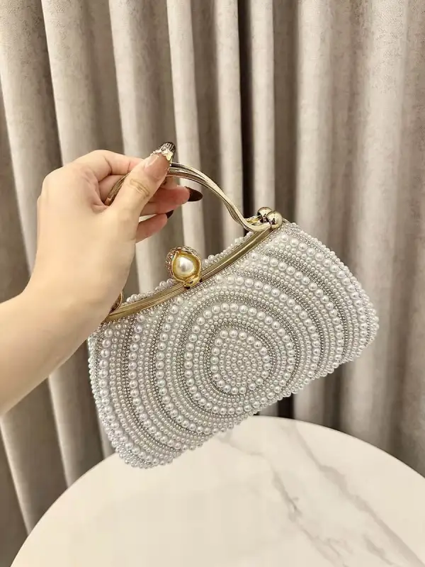 Geometric Lock Shimmer Crossbody Bag