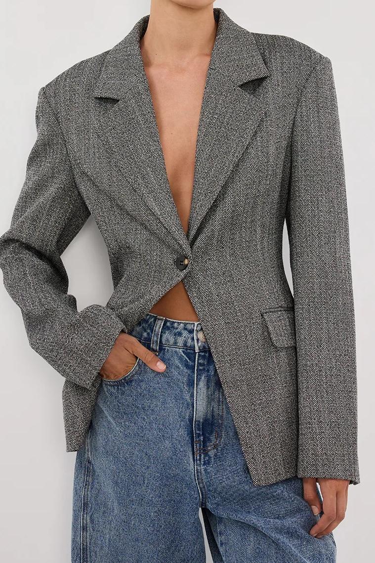 CHARCOAL CINCHED BLAZER
