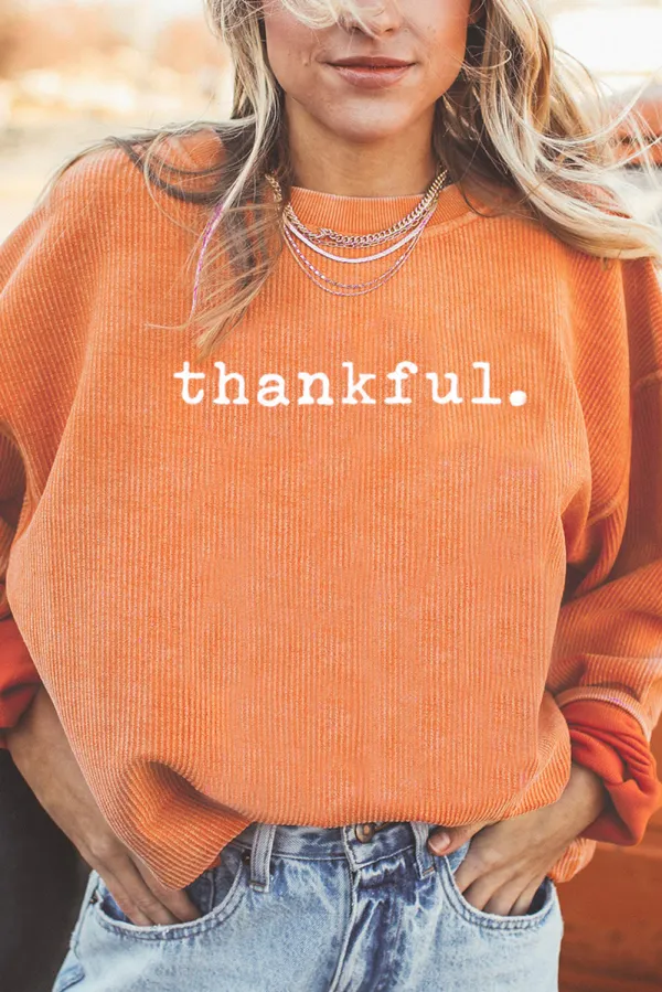 Casual Ribbed Crewneck Sweatshirt
