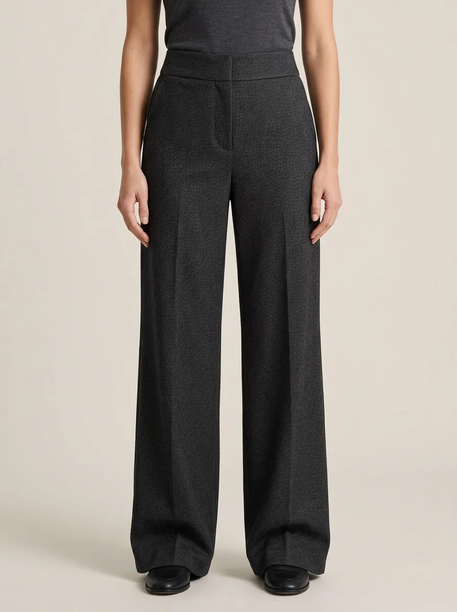 Minimal Wide-Leg Printed Women's Wide-Leg Pants