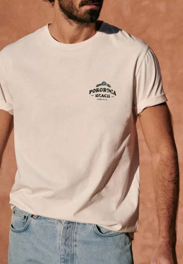 White Small Logo Print Crew Neck T-Shirt