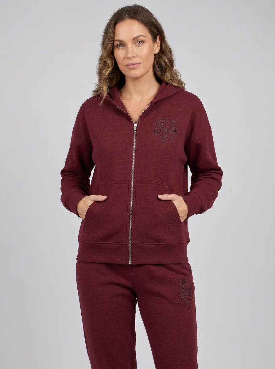 Women's Charcoal Grey Zip-Up Hoodie Jacket & Jogger Set
