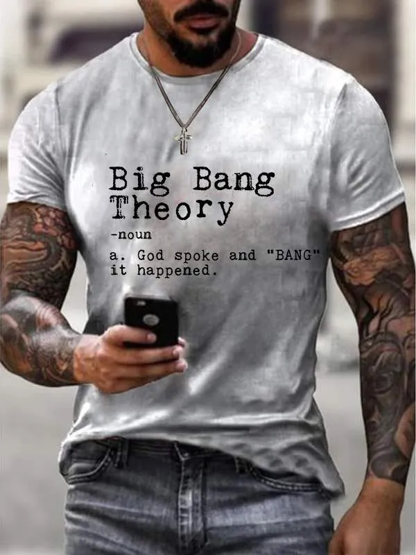 God's Definition of Big Bang Theory Cotton Crew Neck Men's T-shirt