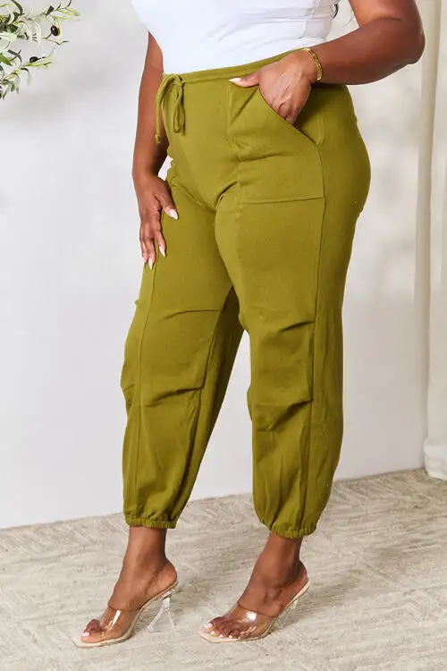 Drawstring Pocketed Cargo-Detail Sweatpants