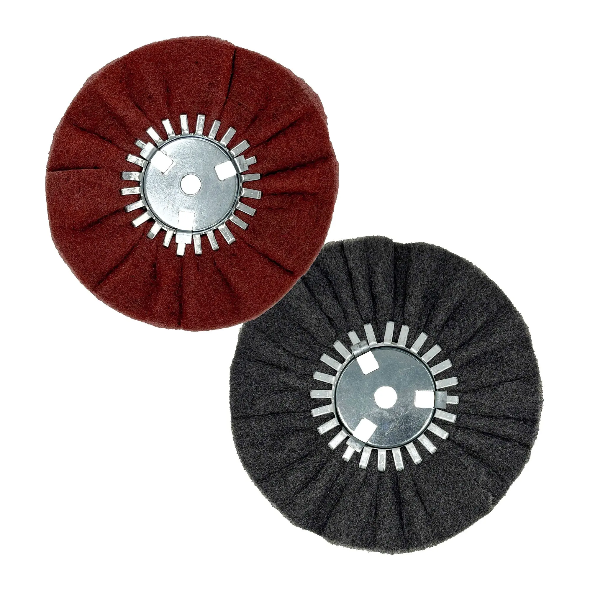 Satin airway buffing wheels for metal surface preparation and finishing