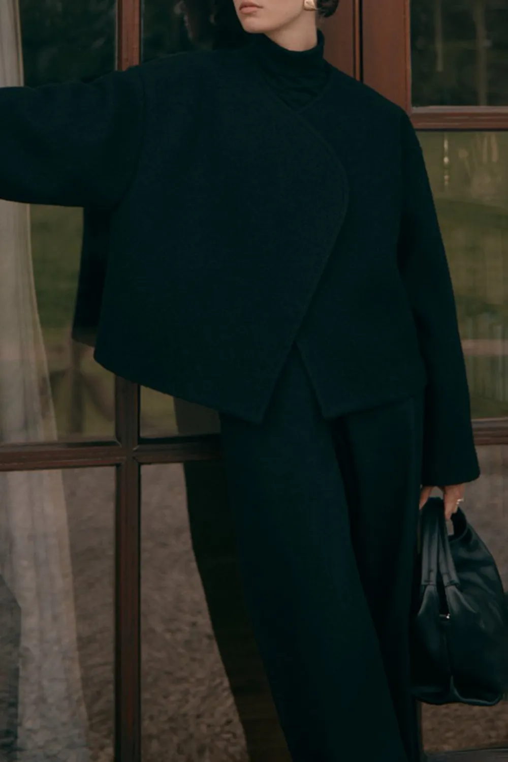 Asymmetric Hem Wool Jacket