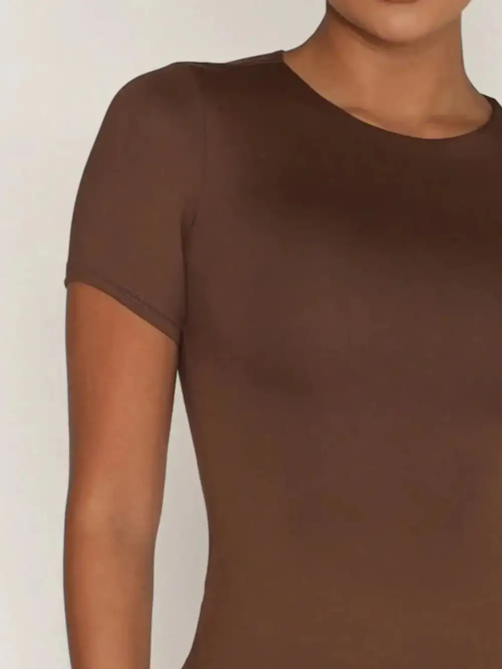 Round Neck Short Sleeve Top Set Swim Cover Up