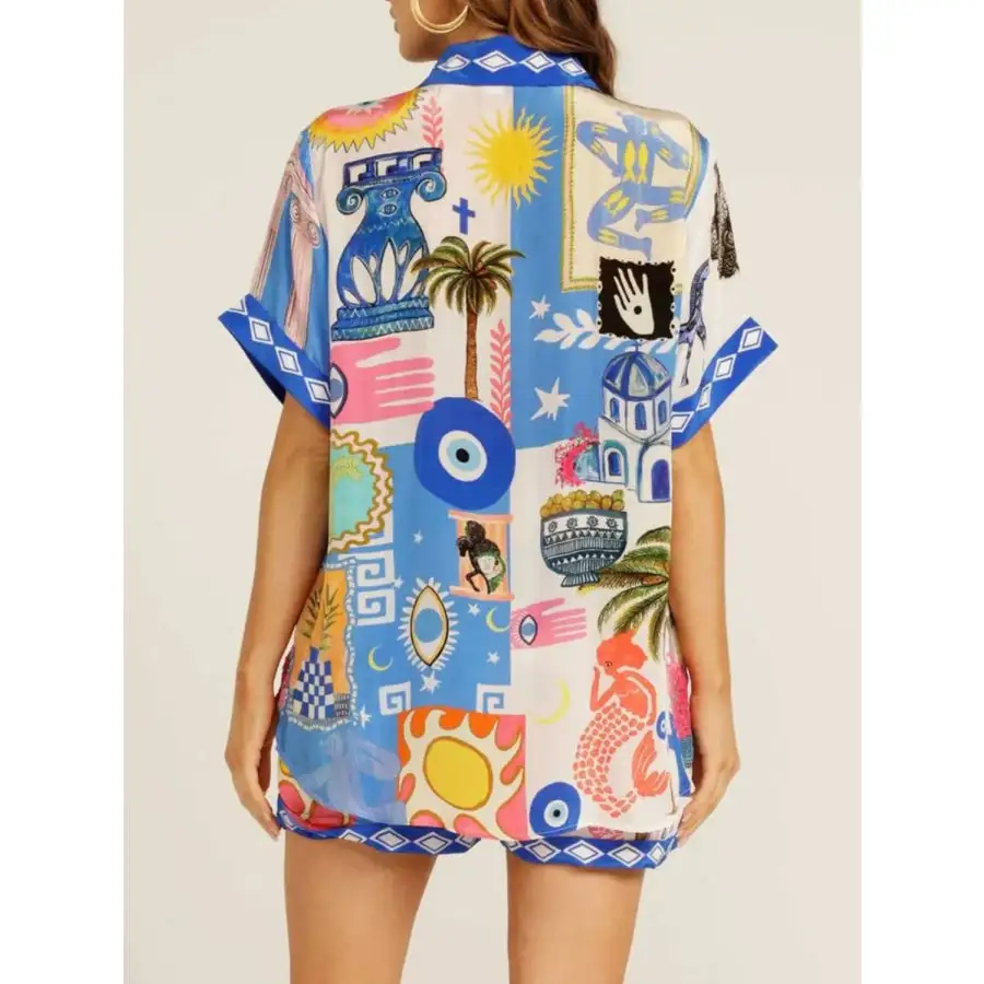 Everyday Button Up Half Sleeve Top and Shorts Set