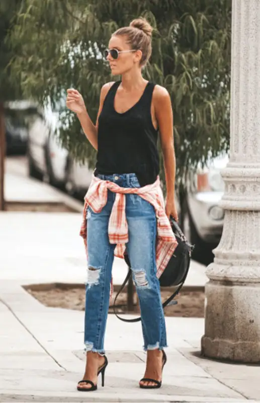 Distressed Ripped Denim Jeans