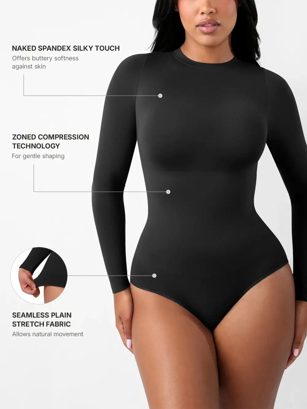 Seamless Long Sleeve Shaping Bodysuit