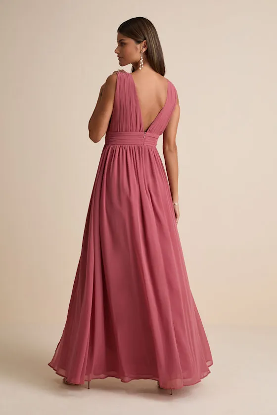 Heavenly Hues Dark Blue Floral Maxi Dress